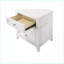 Table de chevet 3 tiroirs blanche avec chargement USB - Peuplier uni-123404804