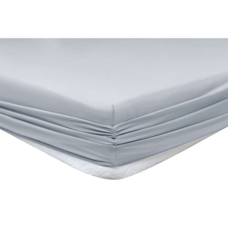 Gray Queen Size Cotton Fitted Sheet Set