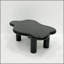 Table basse de 40 pouces en forme de nuage avec 4 pieds ronds, convenant aux salons, noir-130020465