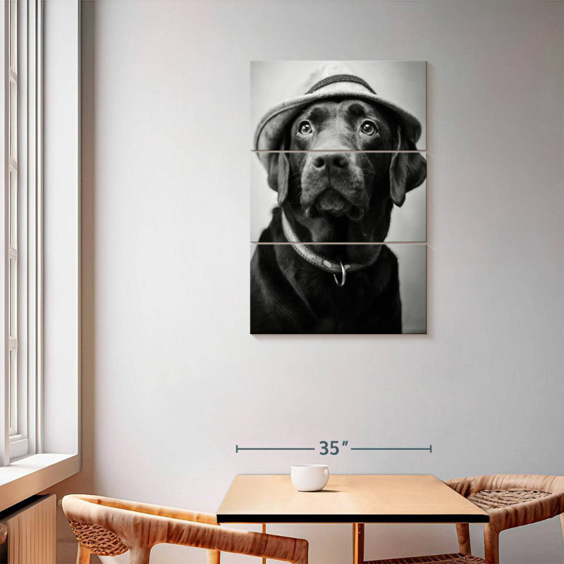 Brampt Black Labrador Boss, 57" H x 36" W
