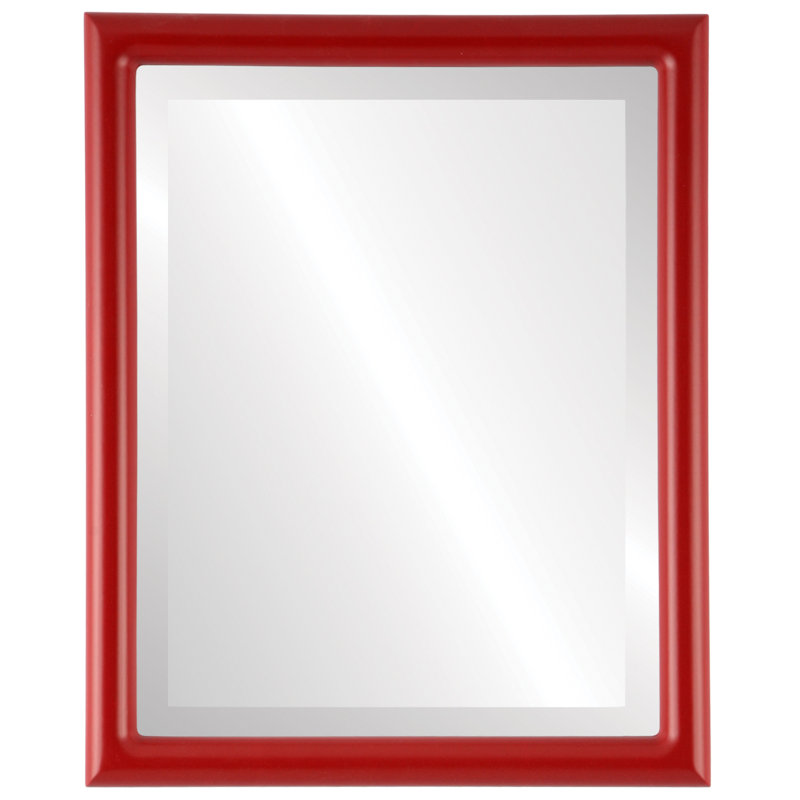 Rowles Wood Flat Wall Mirror, Holiday Red, 25.375" x 21.375"