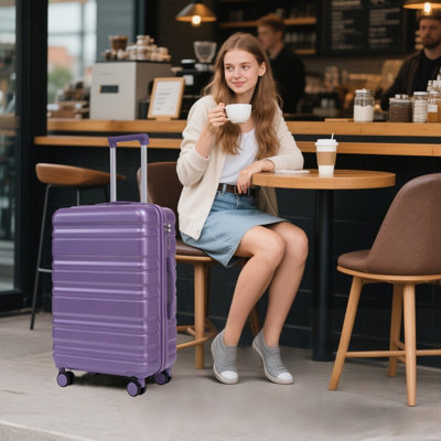 HIFINE TOURIST Durable ABS Spinner Wheel Luggage Set with Combination Lock and Matching Color, 20/24/28 Inch