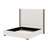 Tall Headboard Upholstered Bed With Vertical Striped And Wingback Design