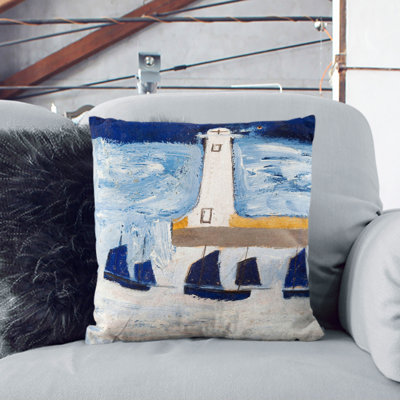 Four Luggars and a Lighthouse Scatter Cushion