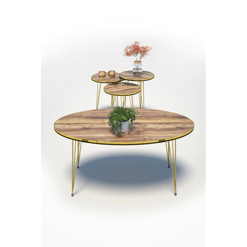 Luka Living Room Table Set, Walnut