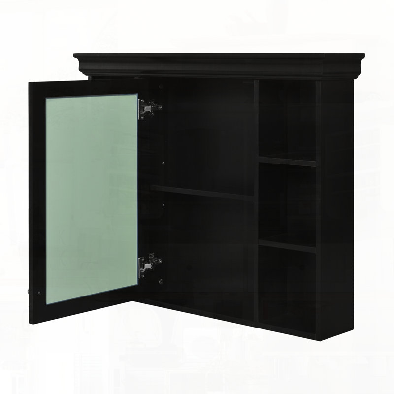 Armoire de salle de bain murale moderne avec tablettes ouvertes