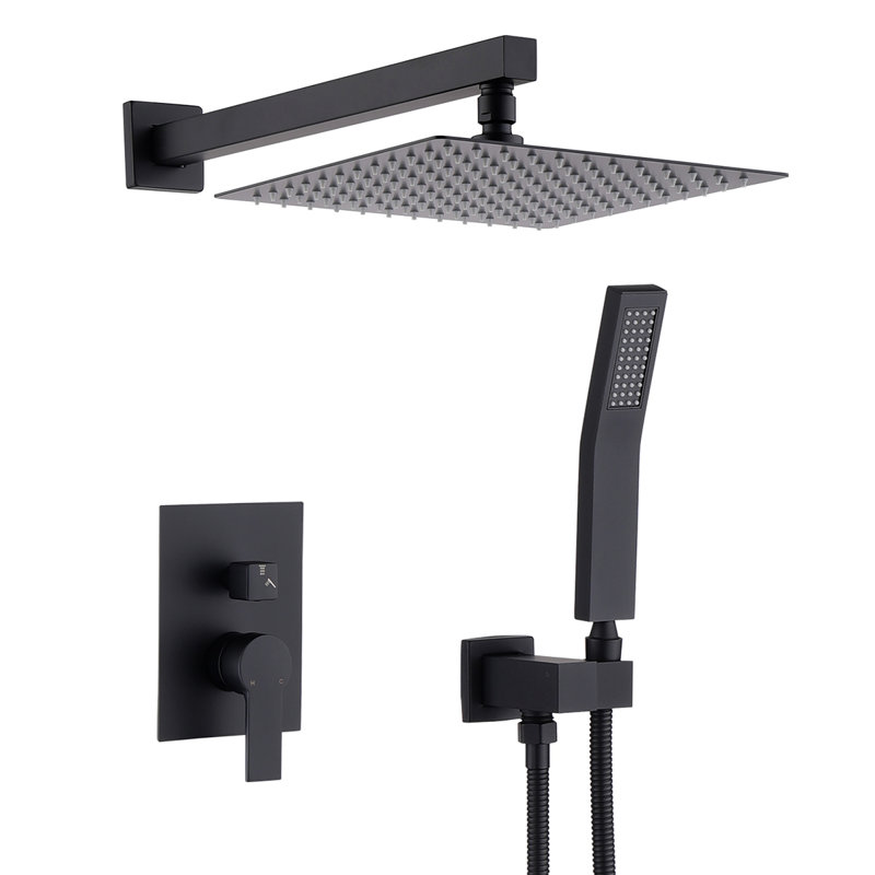 Système de douche au plafond 12 po, Noir mat