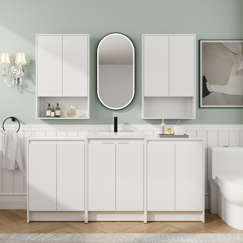 Ensemble de meuble-lavabo 72 po avec lavabo simple et armoires de rangement