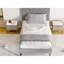 Structure de lit plateforme tapissier, gris simple, support robuste, barres de sourdine, supporte jusqu'à 800 livres, assemblage rapide pour la fabrication de matelas à ressorts,