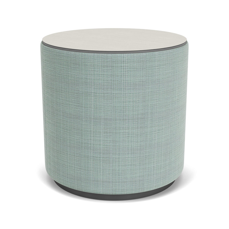 Table de réception avec plateau en stratifié Darsey, 20", Gris anthracite; écume de mer Chambray, Sergé blanc