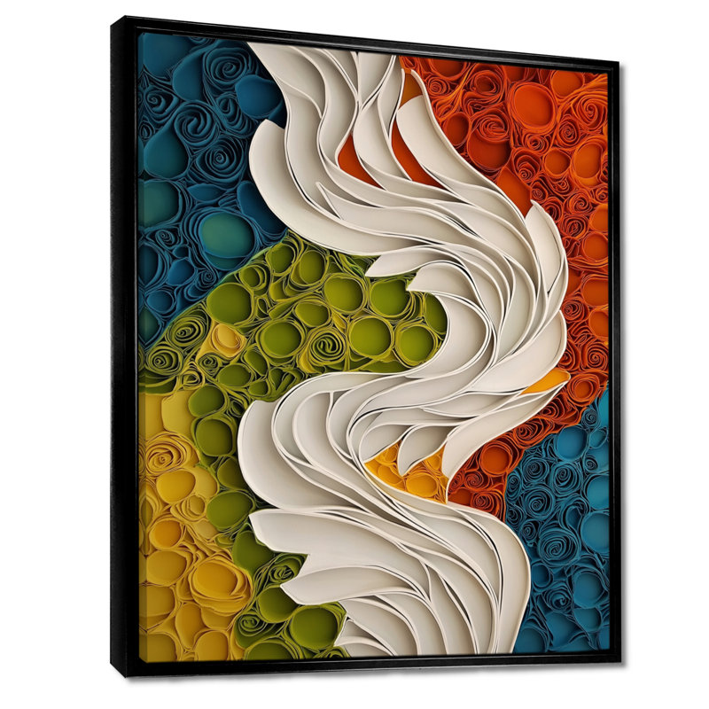 Oras Biomorphism Earth Rhythm In Chaos V - Abstraction lyrique, art mural, Noir, Reproduction avec cadre flottant