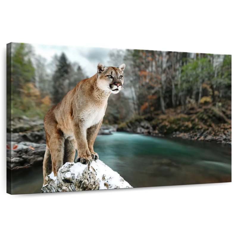 Brampt Cougar By The River, 8" H x 12" W