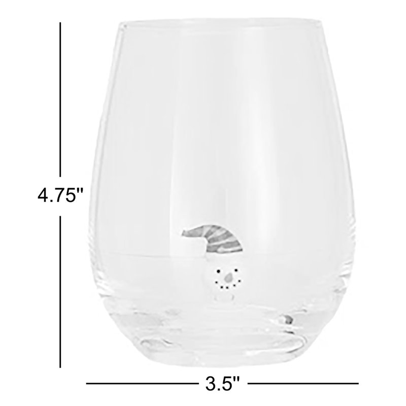 Verre à vin sans pied avec figurine des Fêtes