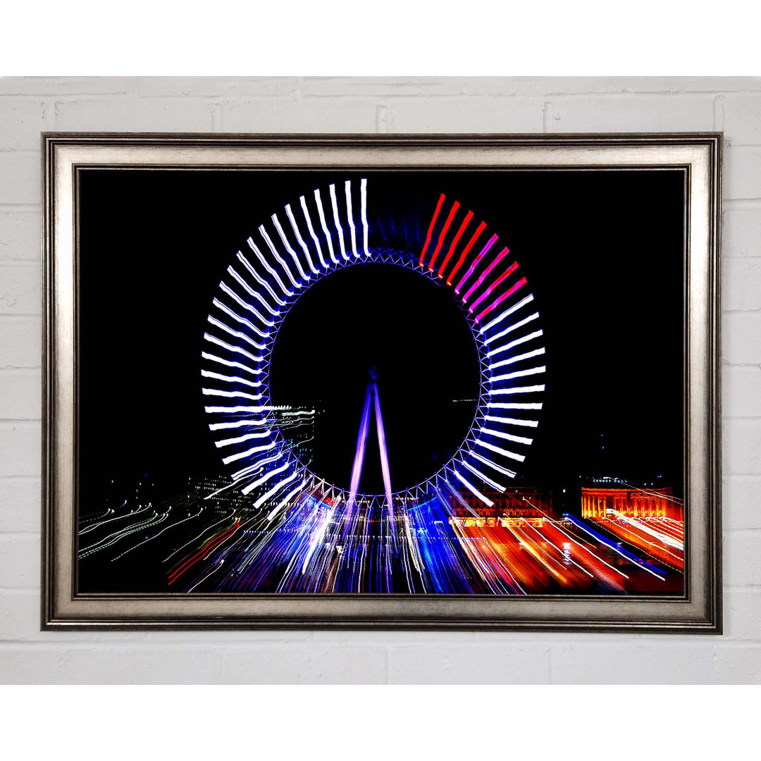 London Eye Lights Gerahmter Druck