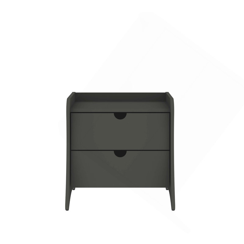Table de chevet 20 po Coney en gris anthracite Coney (2 tiroirs), Gris anthracite