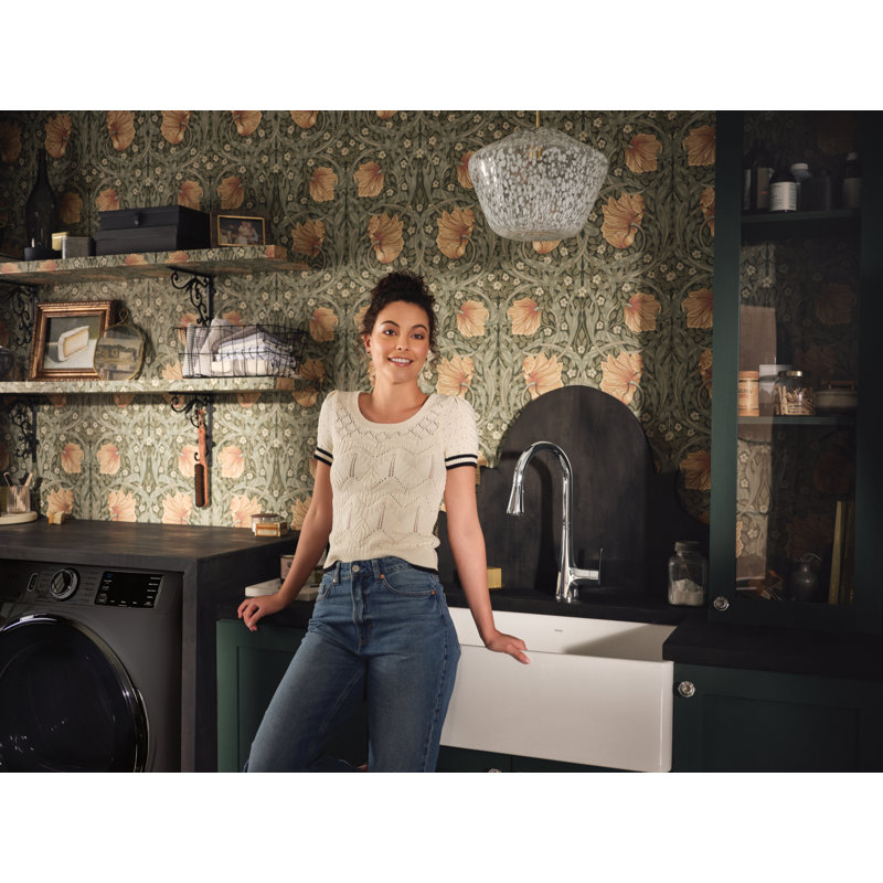 Sinema Pull Down Touchless Single Handle Kitchen Faucet with Voice Control, Motion Sense and With Accessories, Chrome