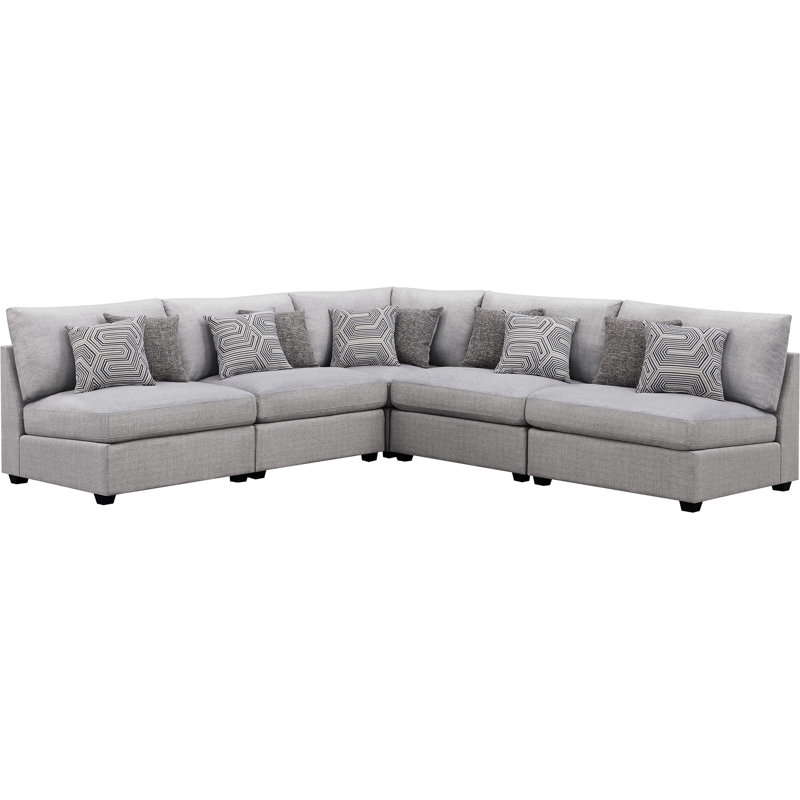 Lafayette Grey 5-Piece Upholstered Sectional Sofa