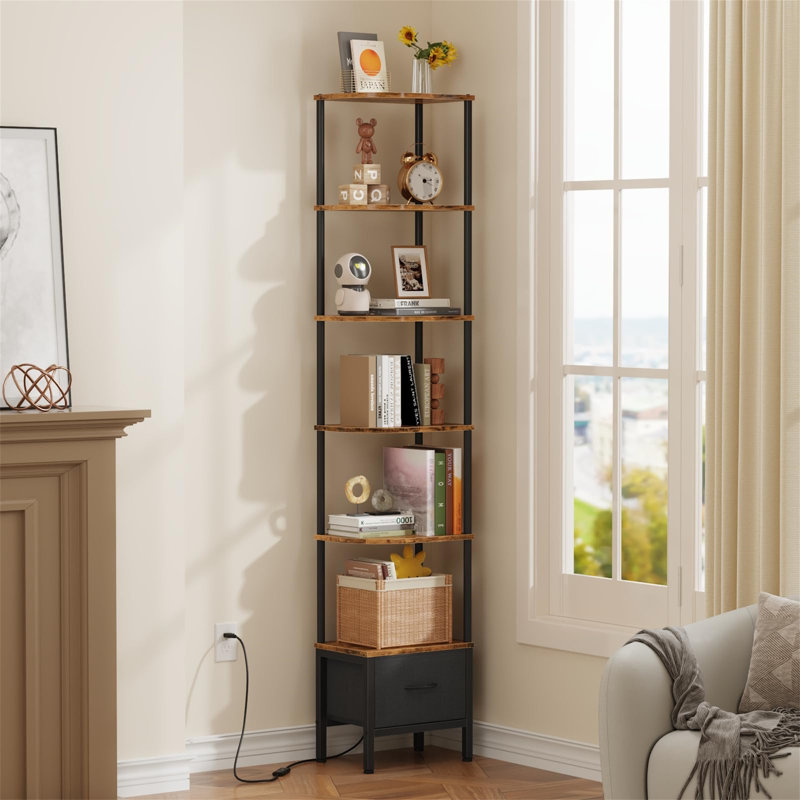 37cm W Metal Standard Bookcase, (5 Shelves) 191cm. H x 37cm. W x 27cm. D
