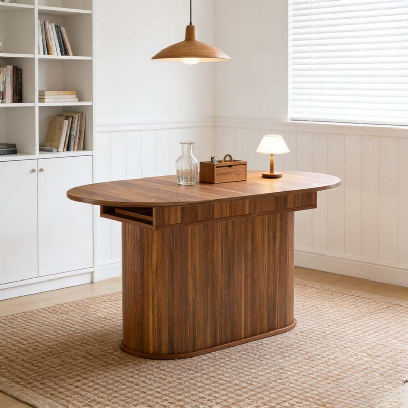 55.11"-70.86" Extendable Dining Table, Walnut