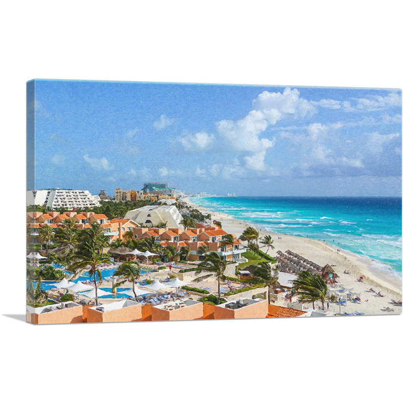 Cancun Home Decor - Reproduction de photo sur toile tendue, H 26 po x l 40 po x 1,5 po