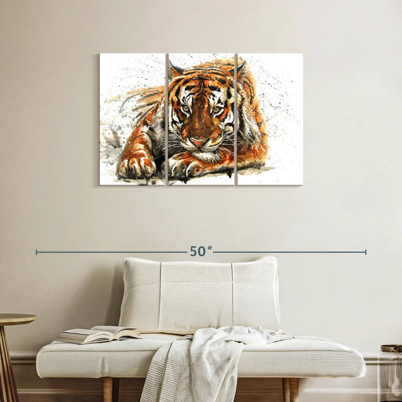 Brampt Tiger Leer, 24" H x 38" W