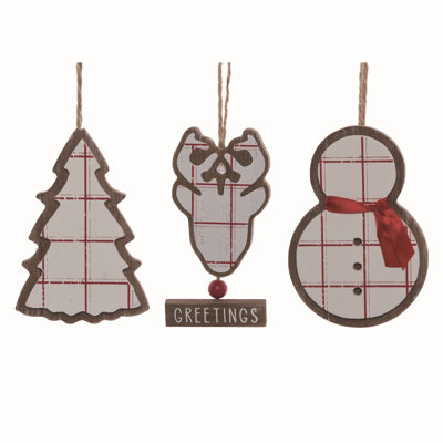 3.25'' Geometric Shapes MDF Text & Numbers Holiday Shaped Ornament