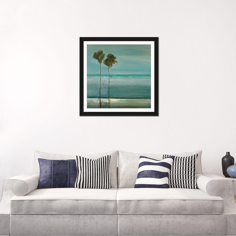 « paradise cove », reproduction sur toile, Papier d'art encadré noir, Blanc, H 16 po x l 16 po x P 1 po