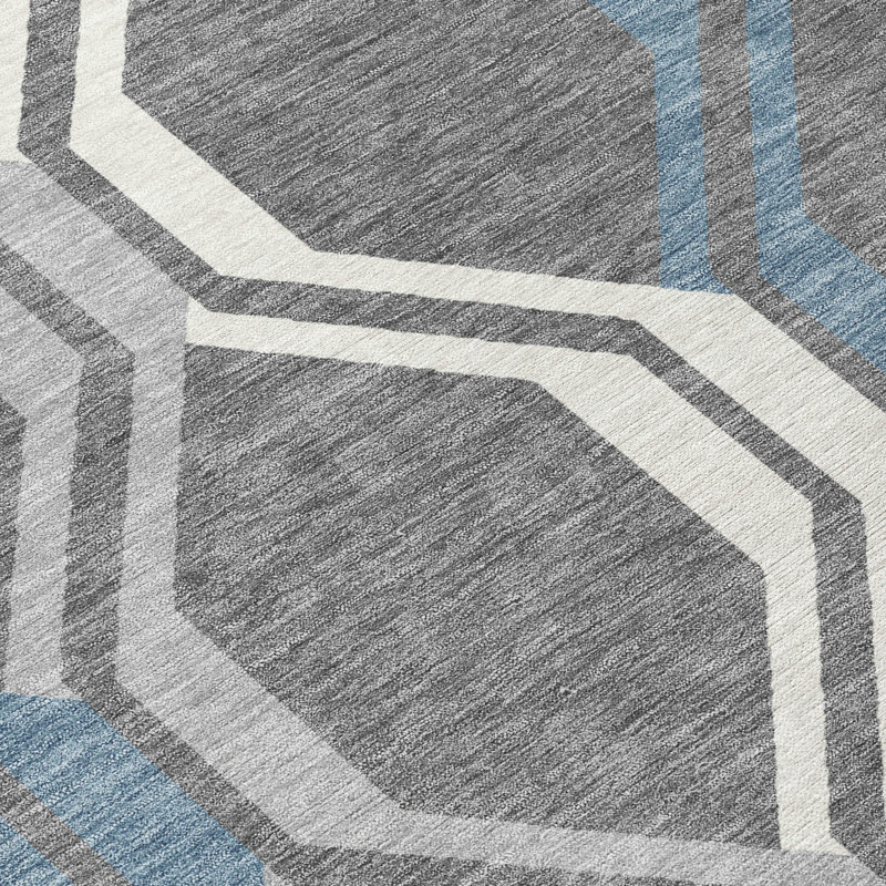 Machine Washable Indoor/Outdoor Hashlamoun ACN2326 Mid-Century Modern Rug, Rectangle 2'6" x 3'10"