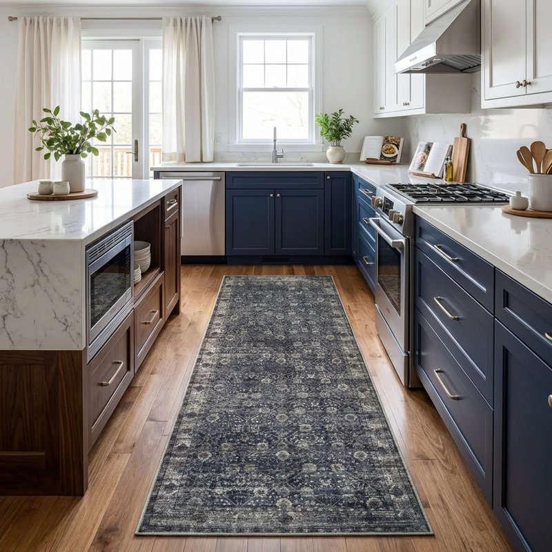 Floral and Oriental Indoor Rug, Runner 2'6" x 7'