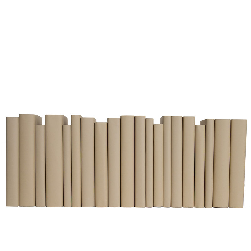 Decorative Books - Sandstone Paper Wrapped Books - Tan Books By The Foot, 9.5"H x 12"W x 6.5"D, Tan
