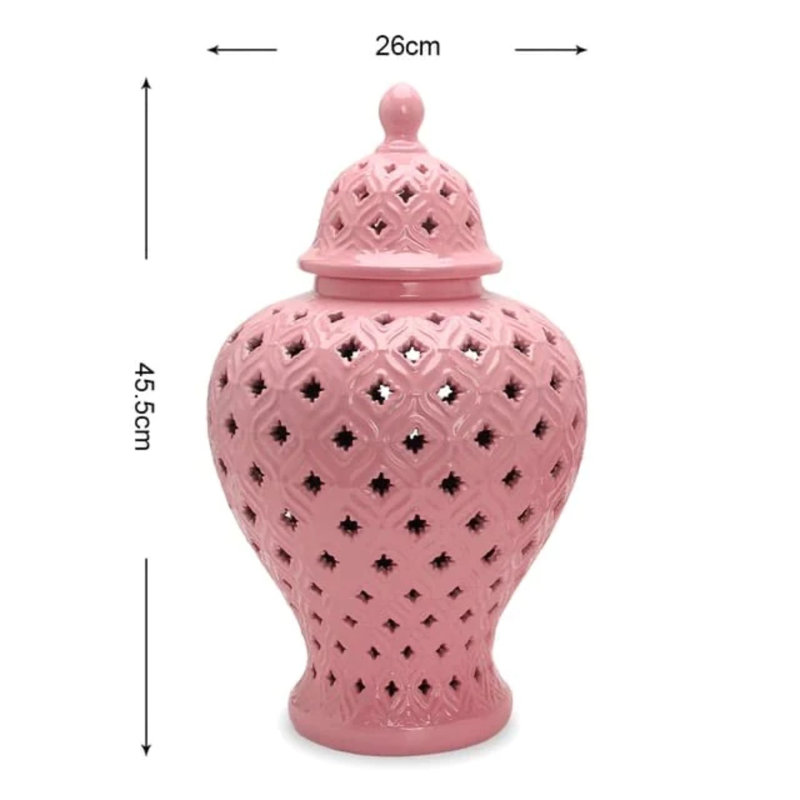 Mironica Handmade Ceramic Ginger Jar, 17.9" H x 10.2" W x 10.2" D