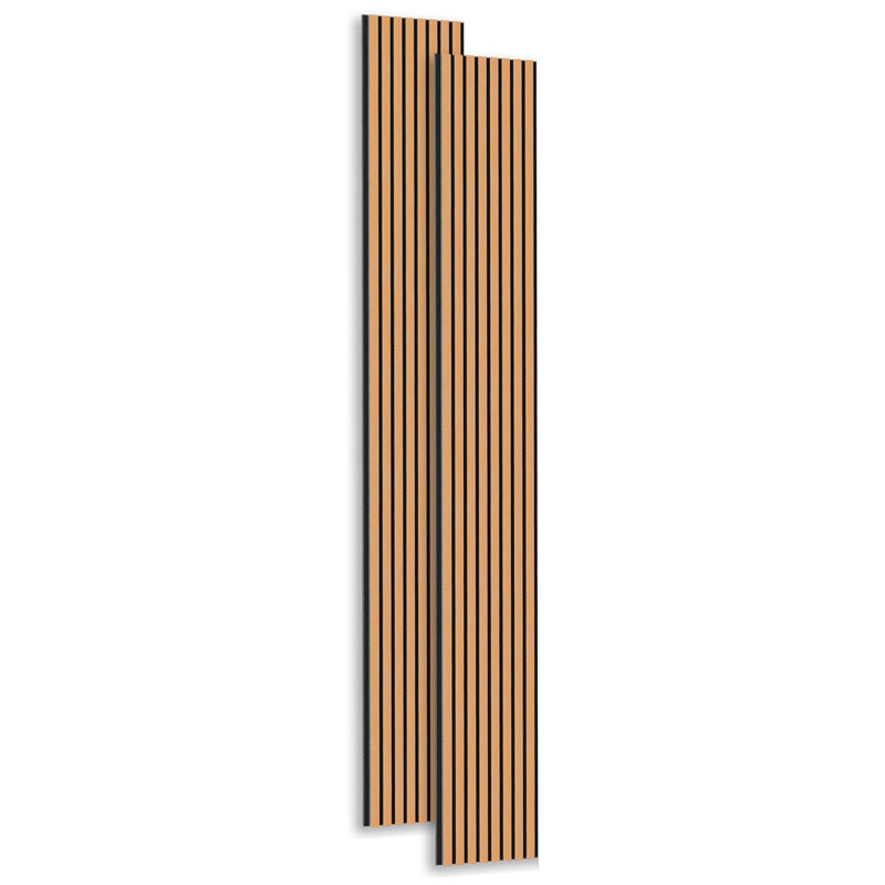 2pcs x 106" x 12.6" 3D Acoustic Slat Wall Panels for Interior Wall Décor Light Maple Wall Slat(2 Pack/18.55 sq.ft)