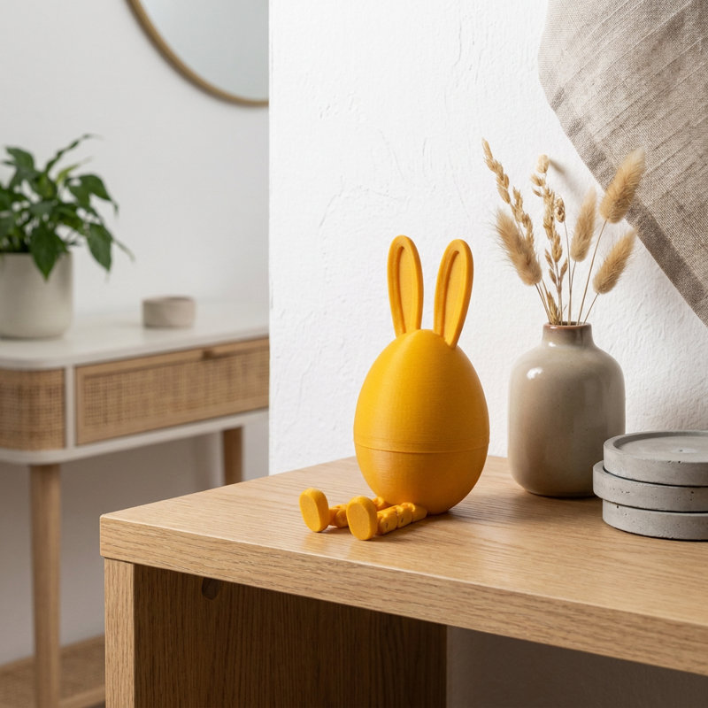 Whimsical Sitting Bunny Figurine