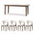 4 - Person White Rectangular Solid Wood Sintered Stone Tabletop Dining Table Set-2048655306