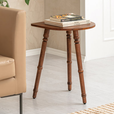 Freddie Solid Wood Half Moon Top End Table