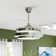 Aadvik 42" Retractable Ceiling Fan with LED Lights and Remote, 6-speed Reversible Fan