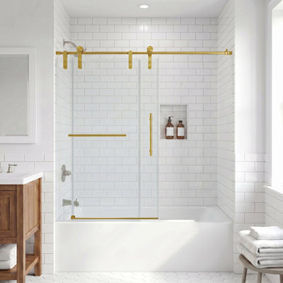 56 à 60 po X P 66 po Porte de douche coulissante simple H sans cadre