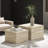 Faux Marble Nesting Coffee Tables - Set of 2 Modern Square Side Tables for Living Room, No Assembly Needed,Travertine-585542158