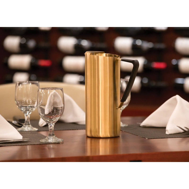 Carafe d'eau mince en acier inoxydable de 1,9 litre avec pare-glace, Doré, 64 oz