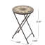 Table de bout pliable en mosaïque de pierre, parfaite pour les espaces extérieurs et un rangement facile