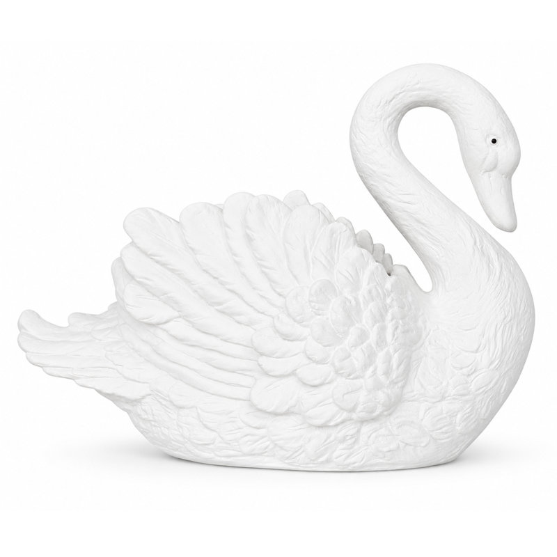 Mamigon Swan Polystone Statue Planter, White