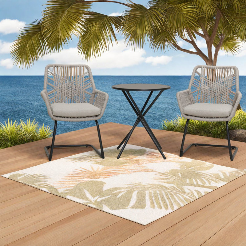 Ensemble de chaises longues de patio Spring Support, ensemble de balcon moderne en rotin d'acier