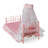 Starlights LED Canopy Metal Doll Bed with Bedding - Pink