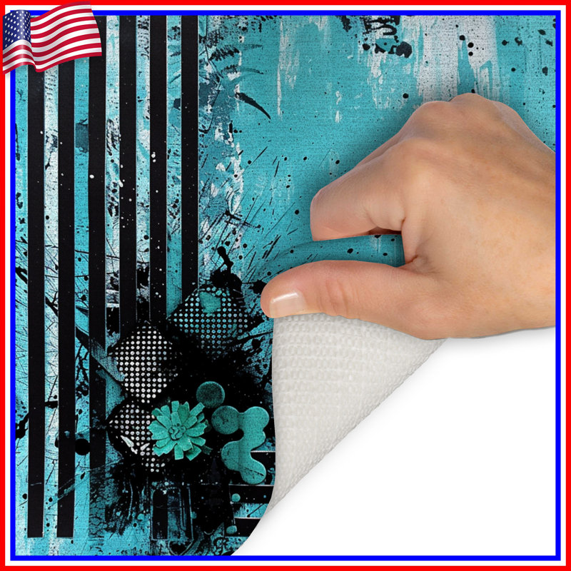 Tapis de bain abstrait, L 24 po x L 17 po
