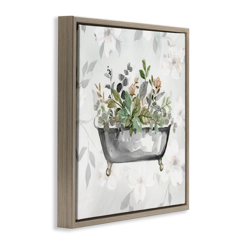 "Leaf Leaf" Bath Brown, Cadre flottant orme Montalcino, H 18 po x l 18 po