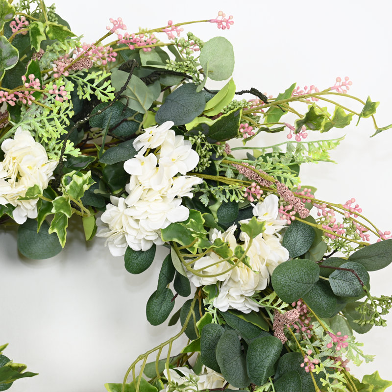 Couronne florale 26 po pour la fête des noces d'eucalyptus