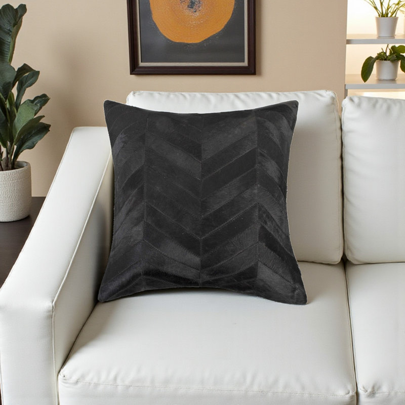Coussin Chevron, Noir, Polyfill