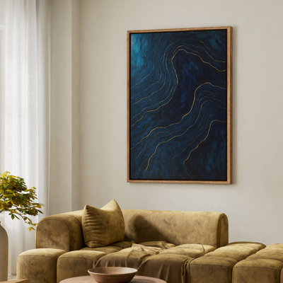 Art mural encadré, impressions murales abstraites rétro pour chambre à coucher - 24 po x 36 po