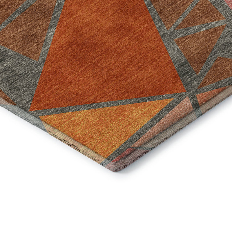 Tapis géométrique de qualité supérieure lavable à la machine Ketterer AMF1039, Rond 8 pi