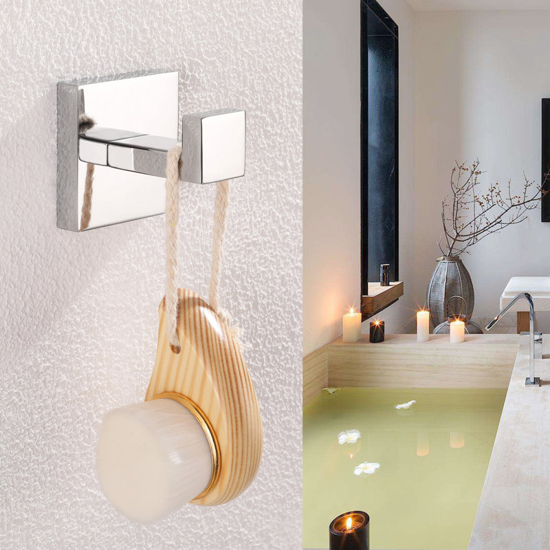 Wall Mounted Towel Hook, Polished Steel